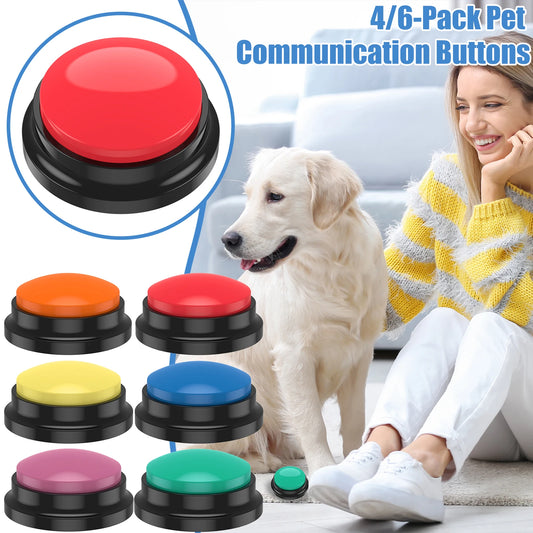 4/6Pcs Recordable Dog Training Buttons With Light or Without light